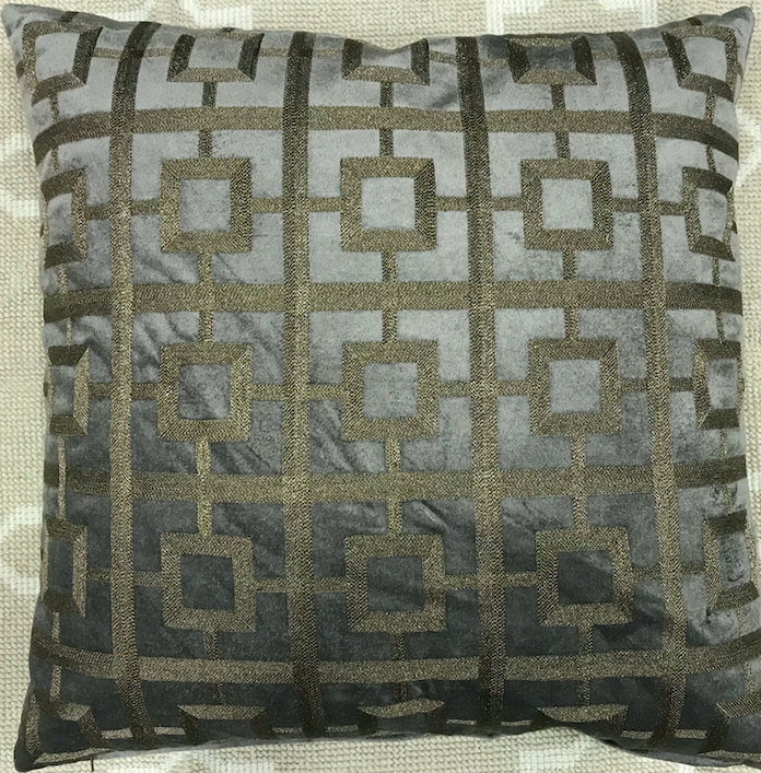 Taupe and charcoal grey Trellis Pattern Cushion Cover 